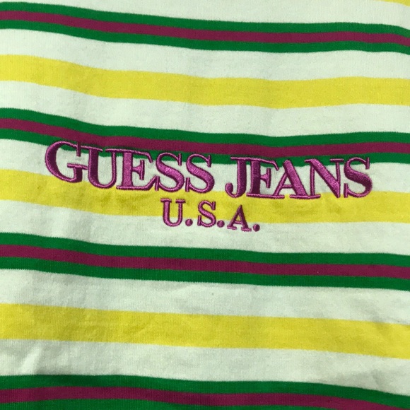 nwot guess x sean wotherspoon lemon stripe s/s - Picture 2 of 3